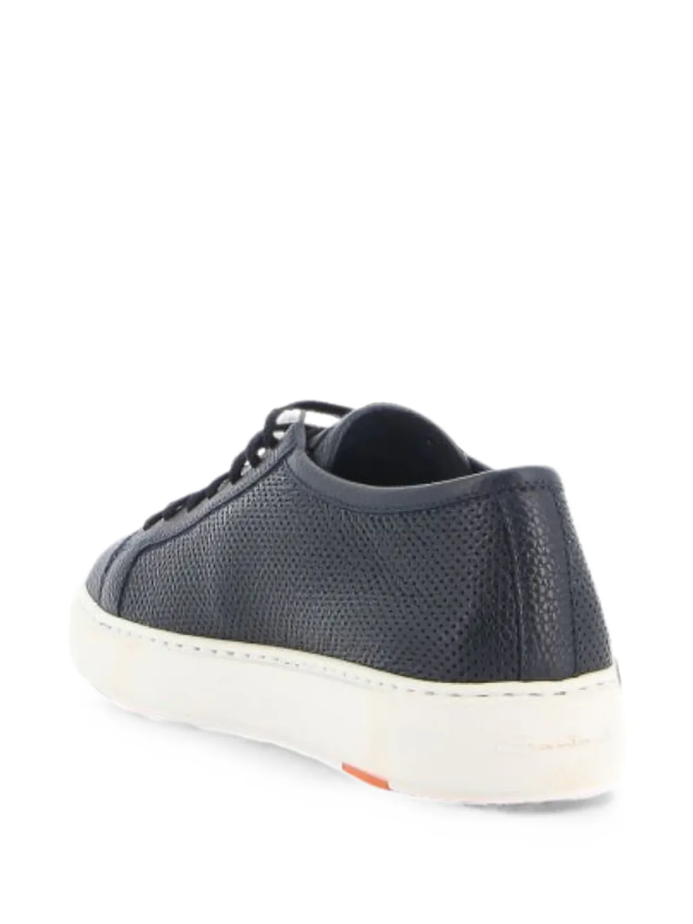 Santoni perforated-detail leather sneakers Blauw
