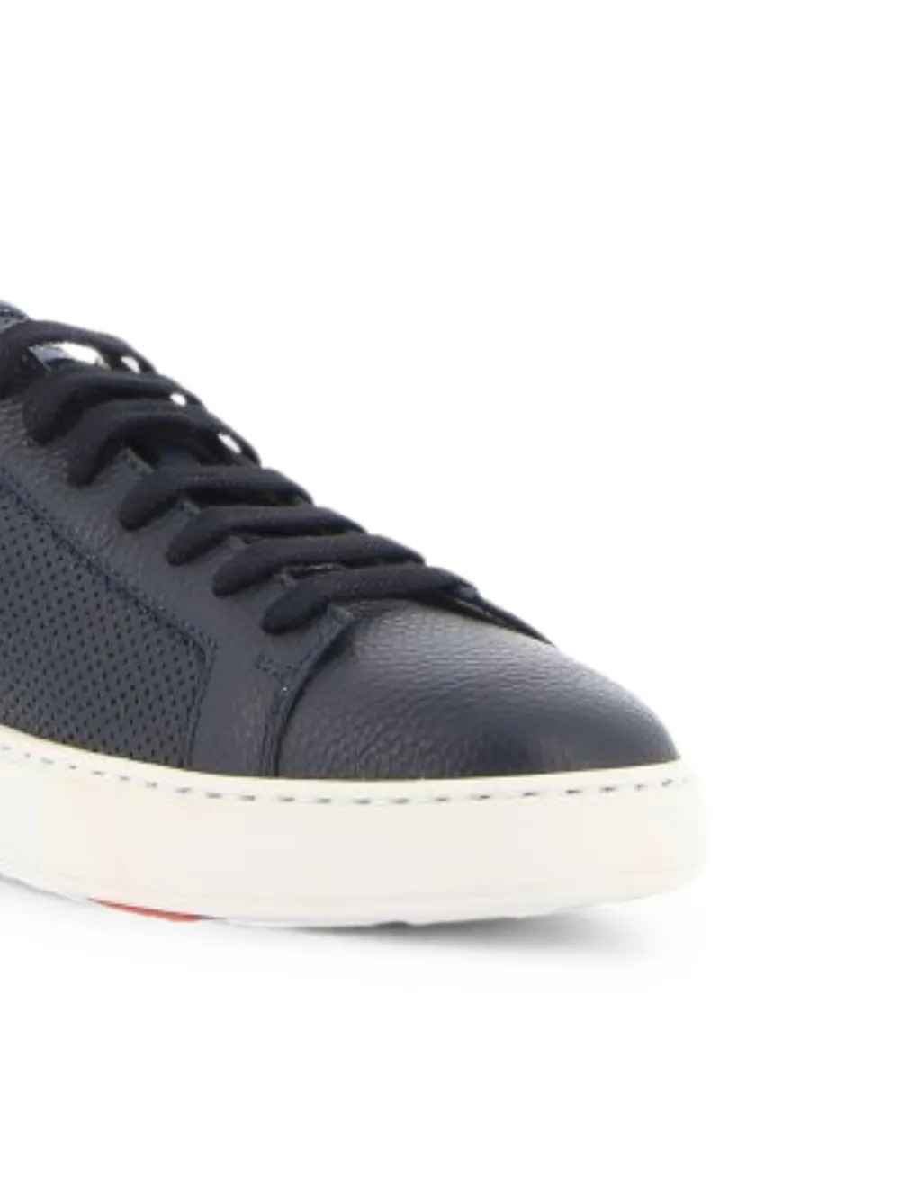 Santoni perforated-detail leather sneakers Blauw