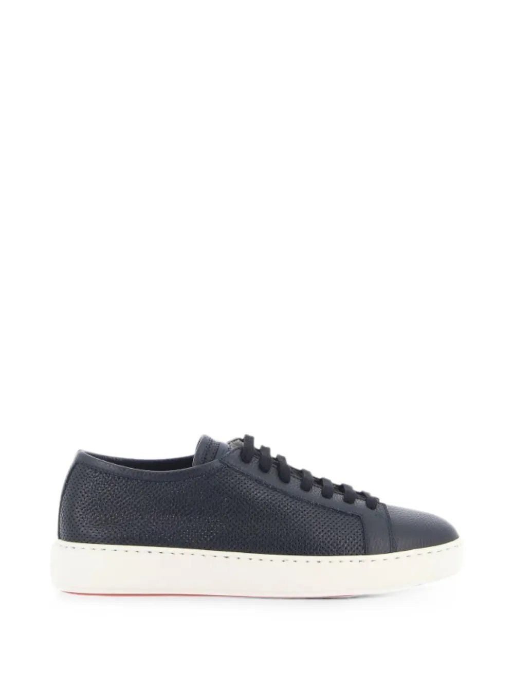 Santoni perforated-detail leather sneakers Blauw