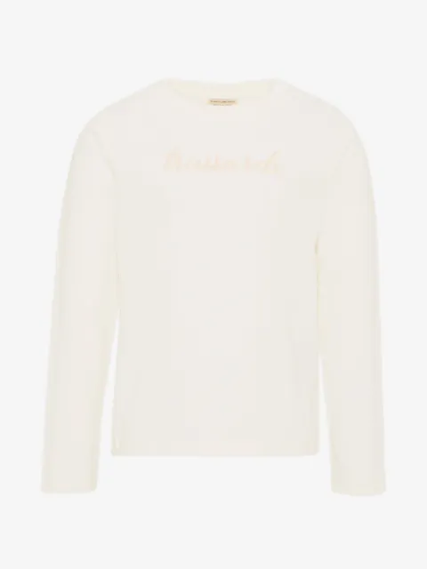 TRUSSARDI JUNIOR playera manga larga con logo estampado
