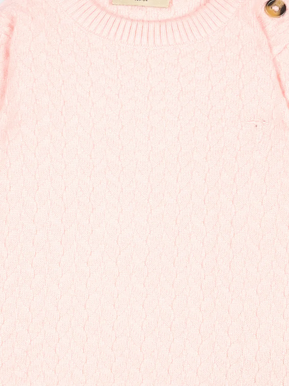 TRUSSARDI JUNIOR Kabelgebreide trui met knopen Roze