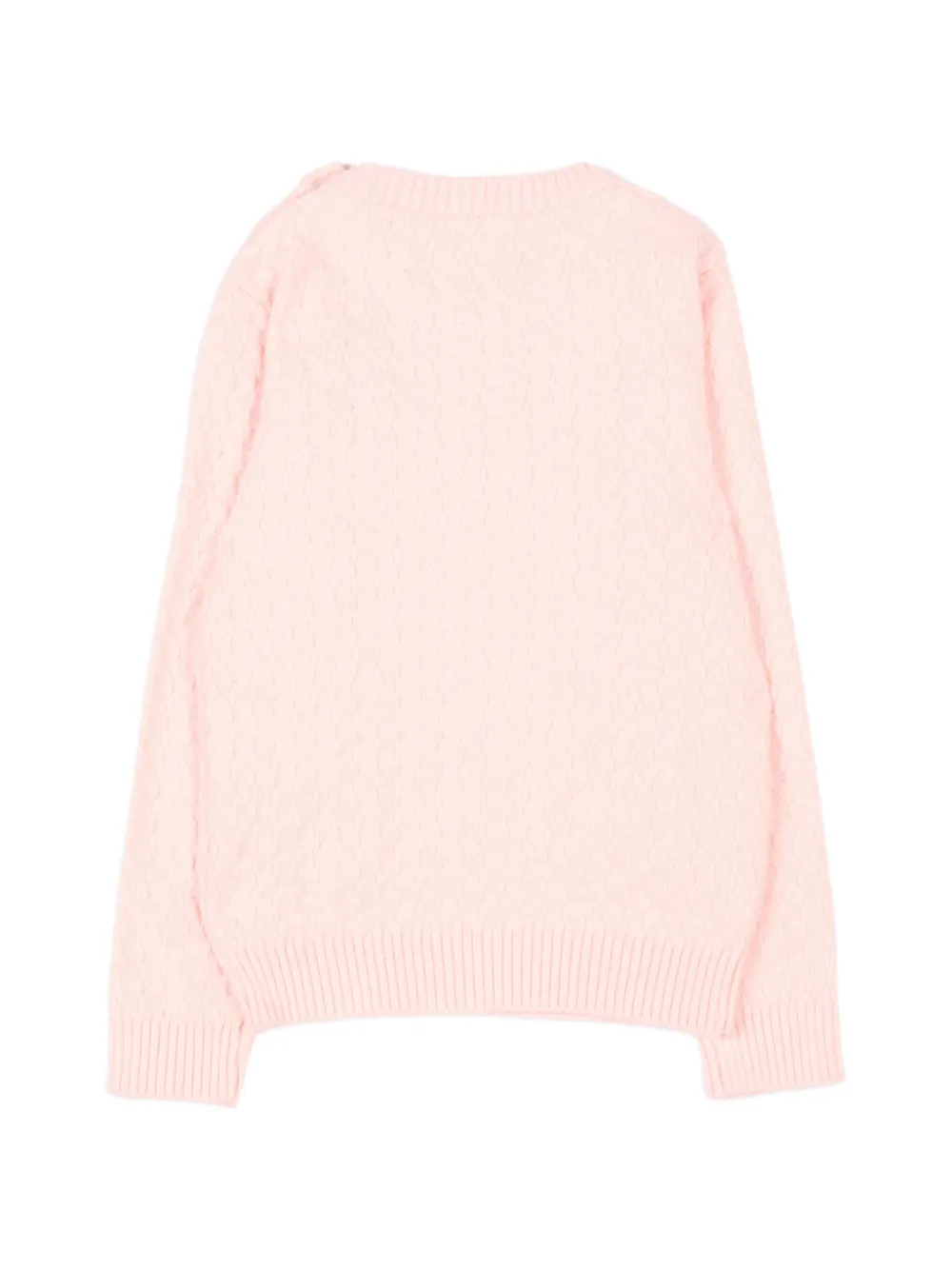 TRUSSARDI JUNIOR Kabelgebreide trui met knopen Roze
