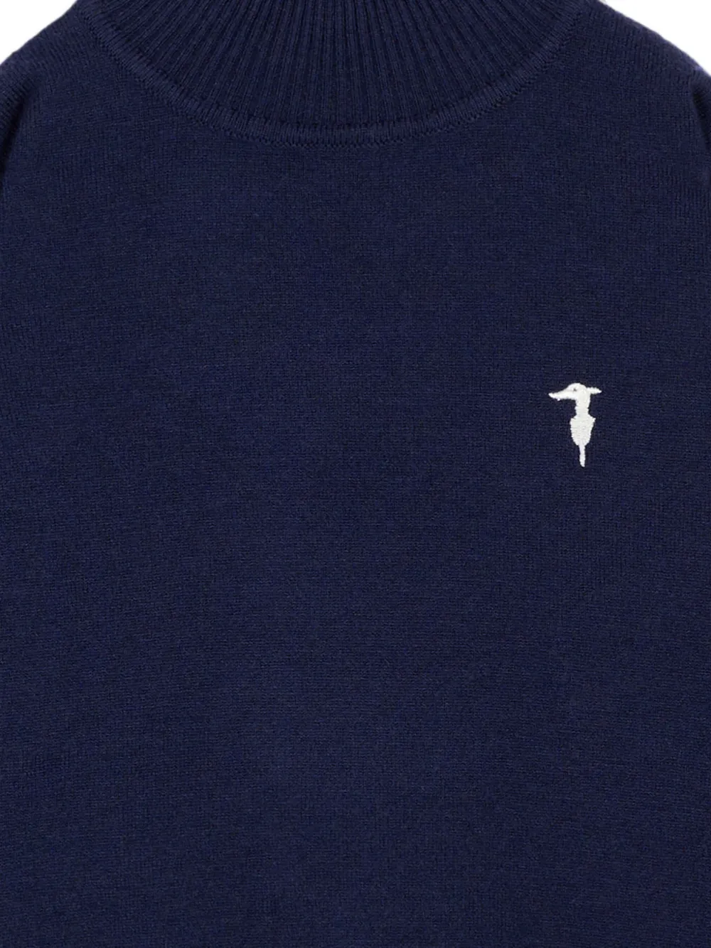 TRUSSARDI JUNIOR Sweater met geborduurd logo en hoge hals Blauw