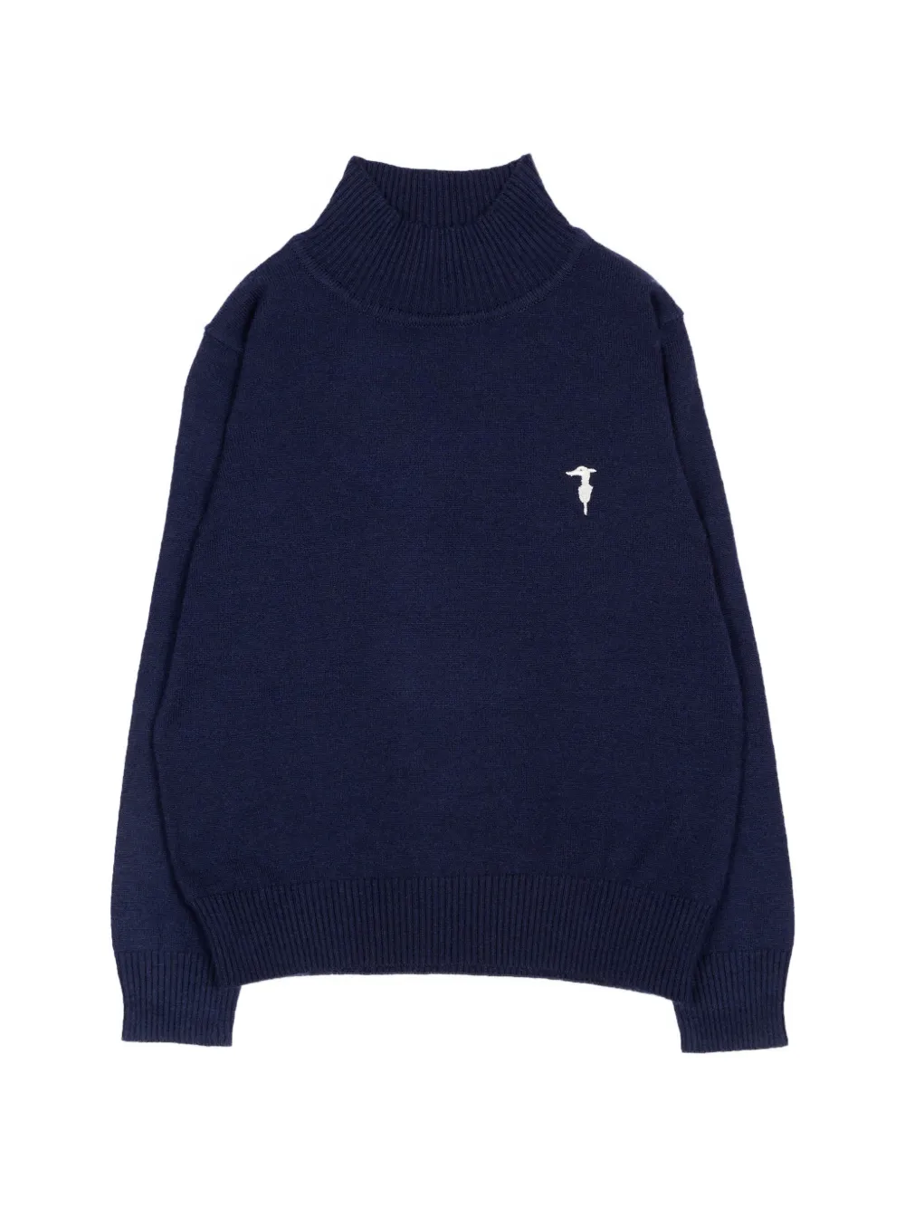 TRUSSARDI JUNIOR logo-embroidered high-neck sweater - Blu