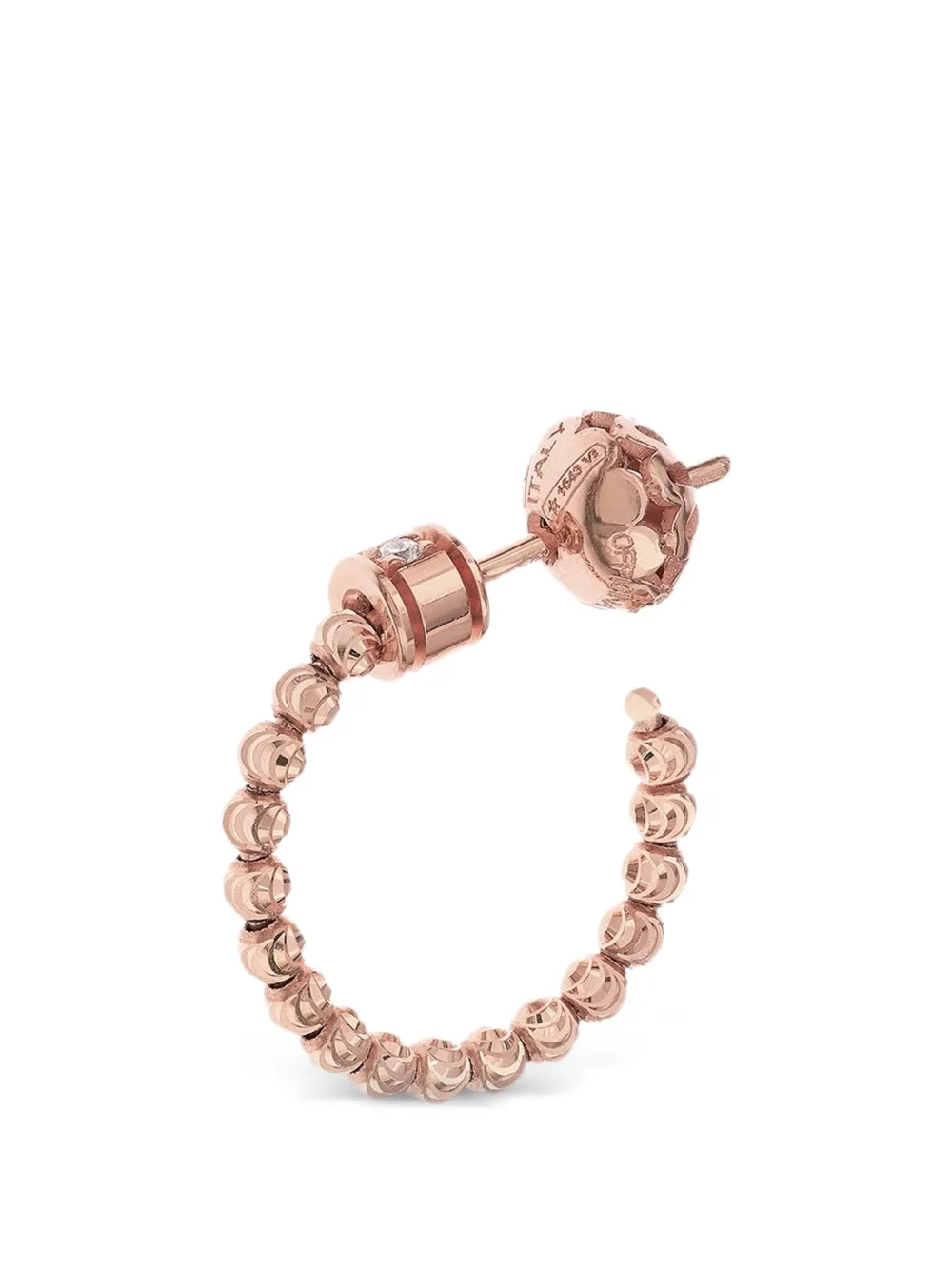 Officina Bernardi Kleine Moon Creolen mit Diamanten - Rosa