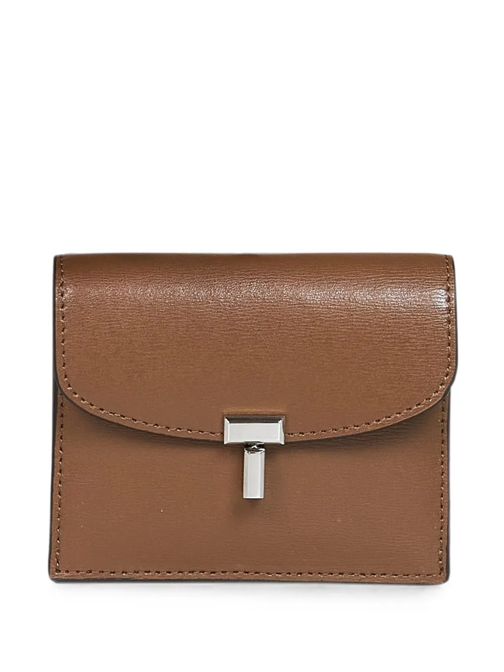 TOTEME T-Lock leather wallet - Braun