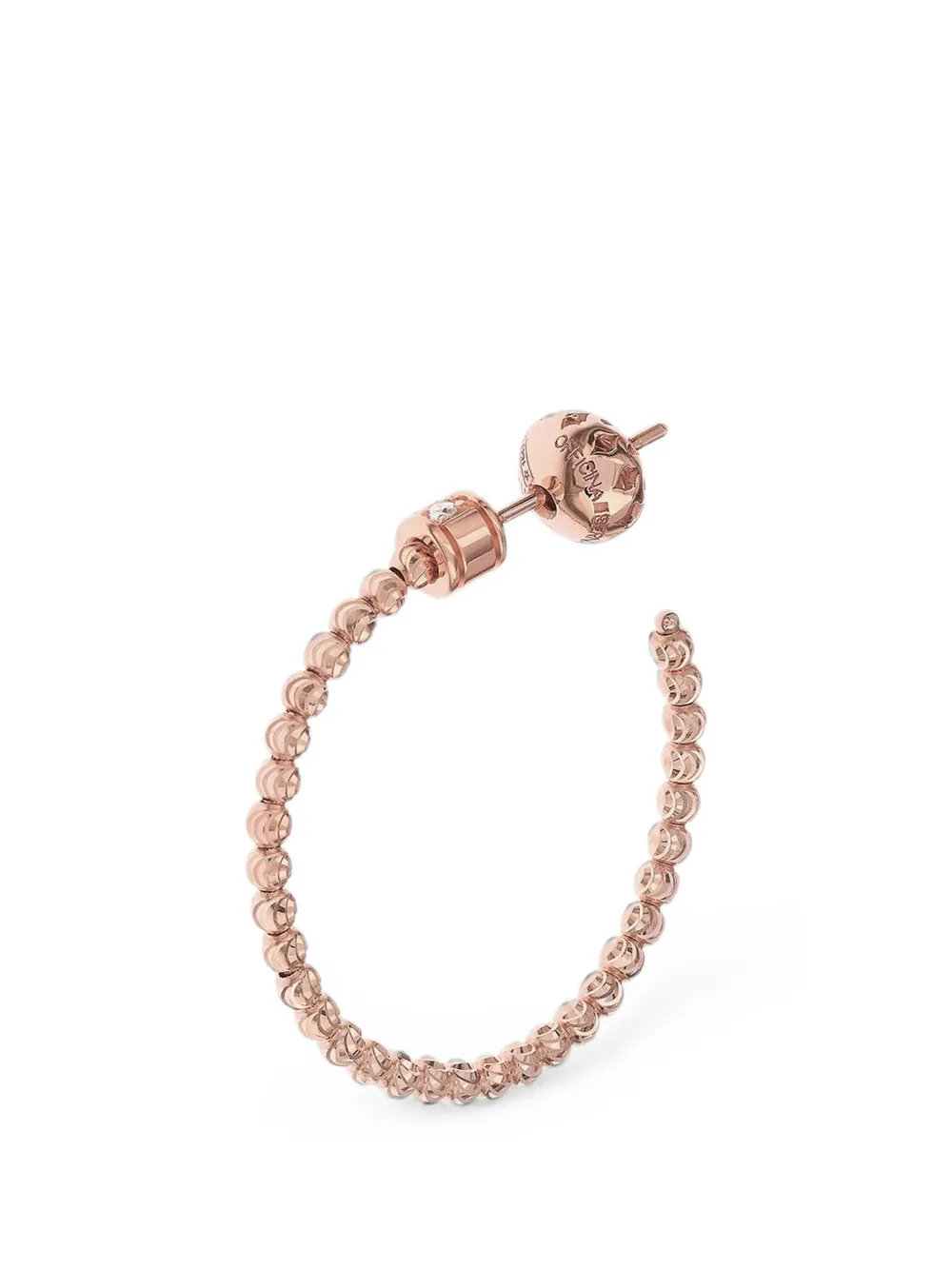 Officina Bernardi Mittelgroße Creolen mit Diamanten - Rosa