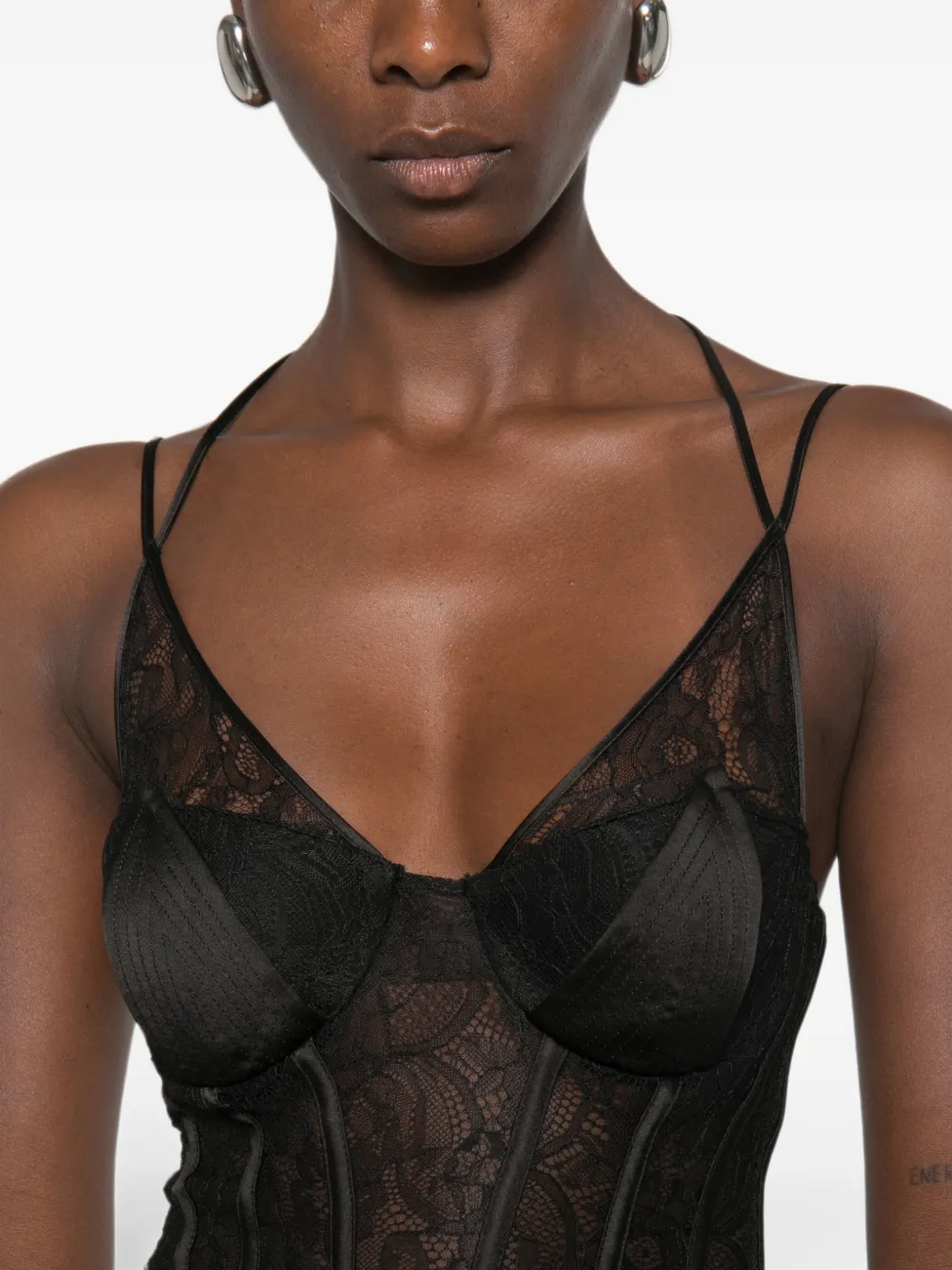 Elisabetta Franchi Geplooide midi-jurk Zwart