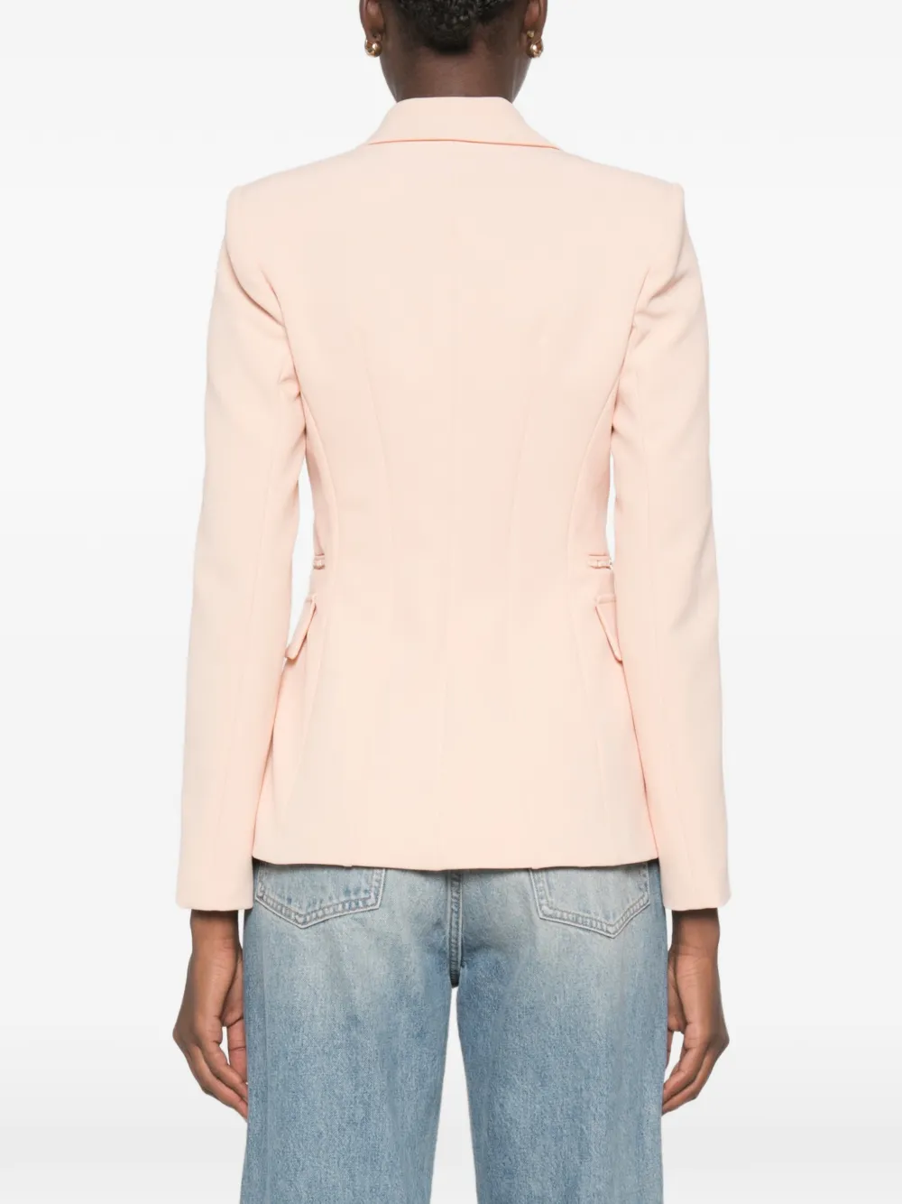 Elisabetta Franchi peak-lapel single-breasted blazer Roze
