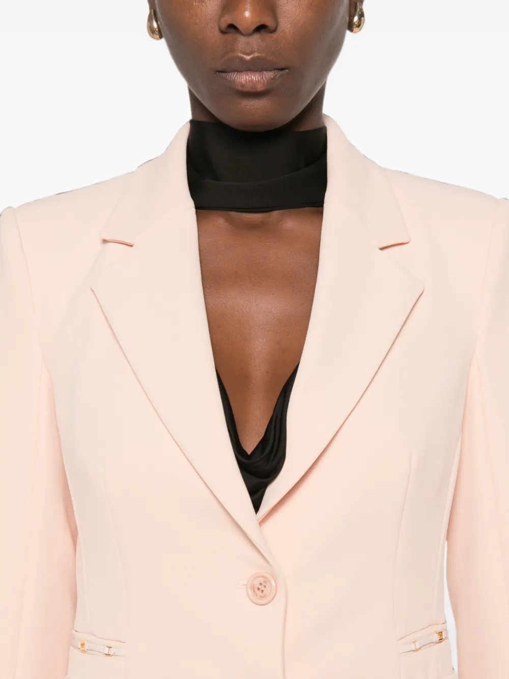 Elisabetta Franchi peak-lapel single-breasted blazer Roze