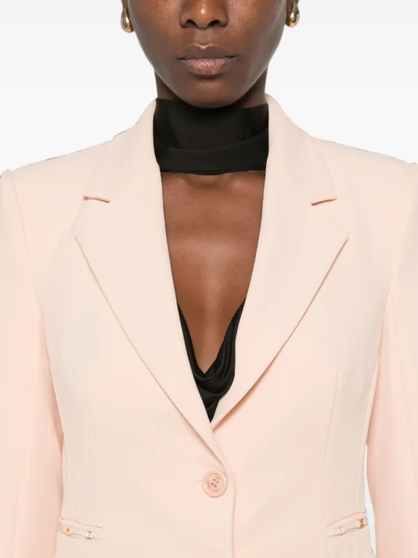 Elisabetta Franchi peak-lapel single-breasted Blazer | Pink | FARFETCH