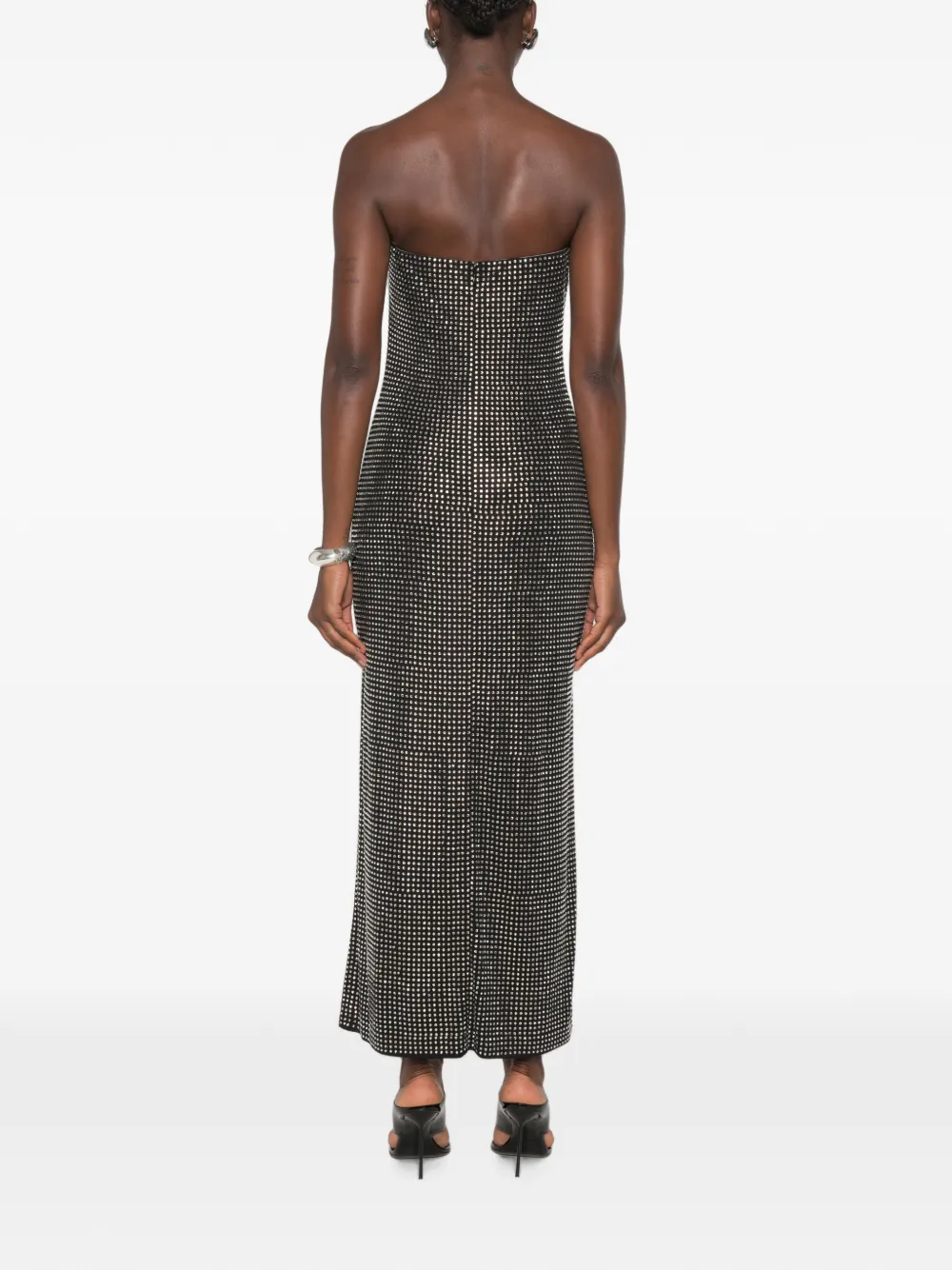 Alexander Wang crystal-embellished high-low asymmetric dress Zwart