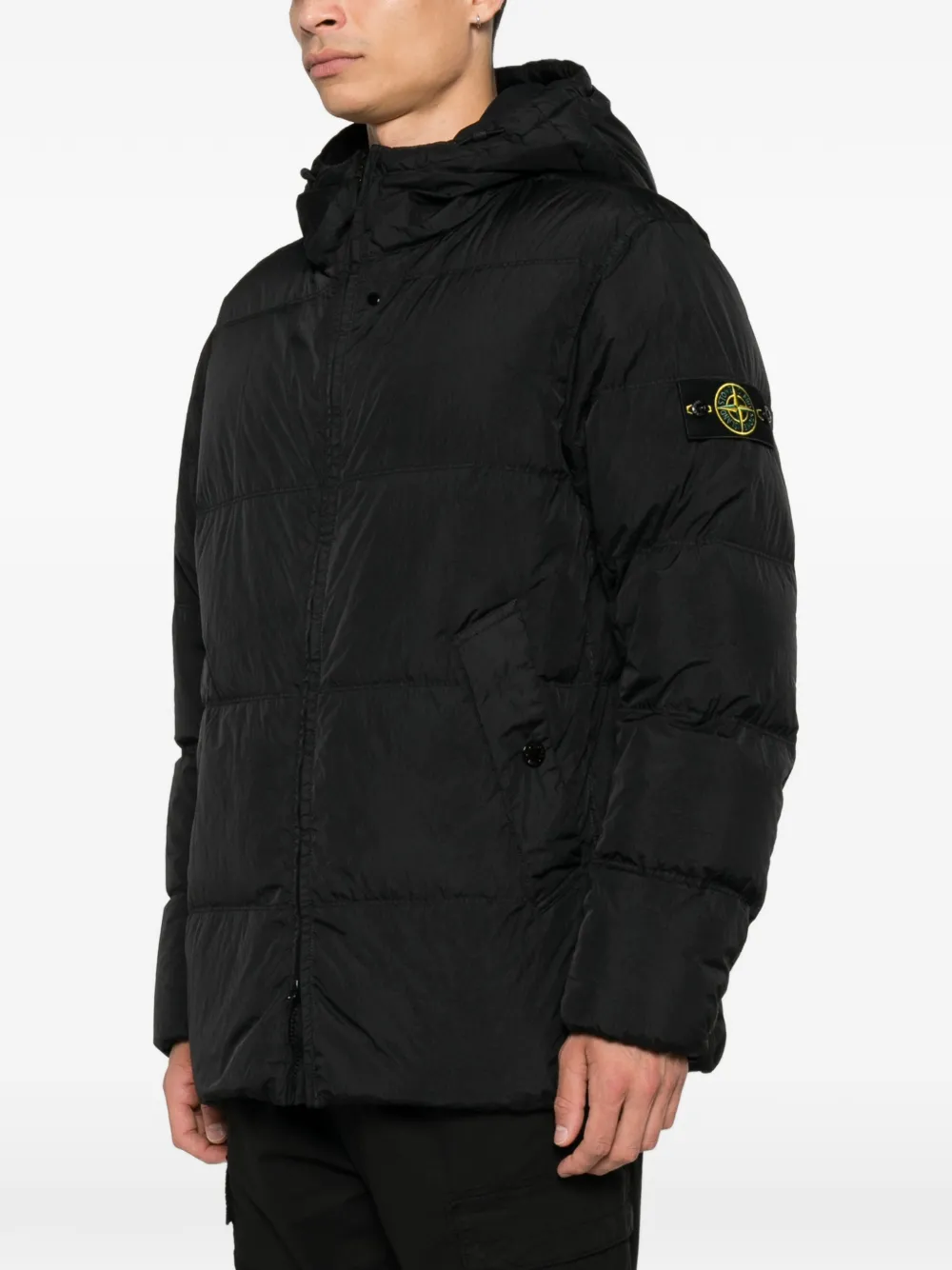 Stone Island 4100037 Reps NY windbestendig donsjack met anti-drop Zwart