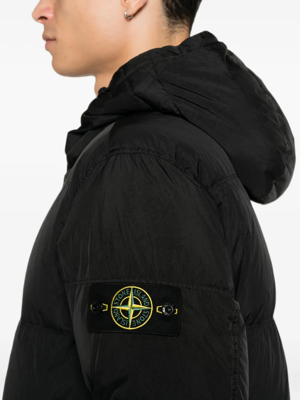 Stone Island 4100037 Reps NY windbestendig donsjack met anti-drop Zwart