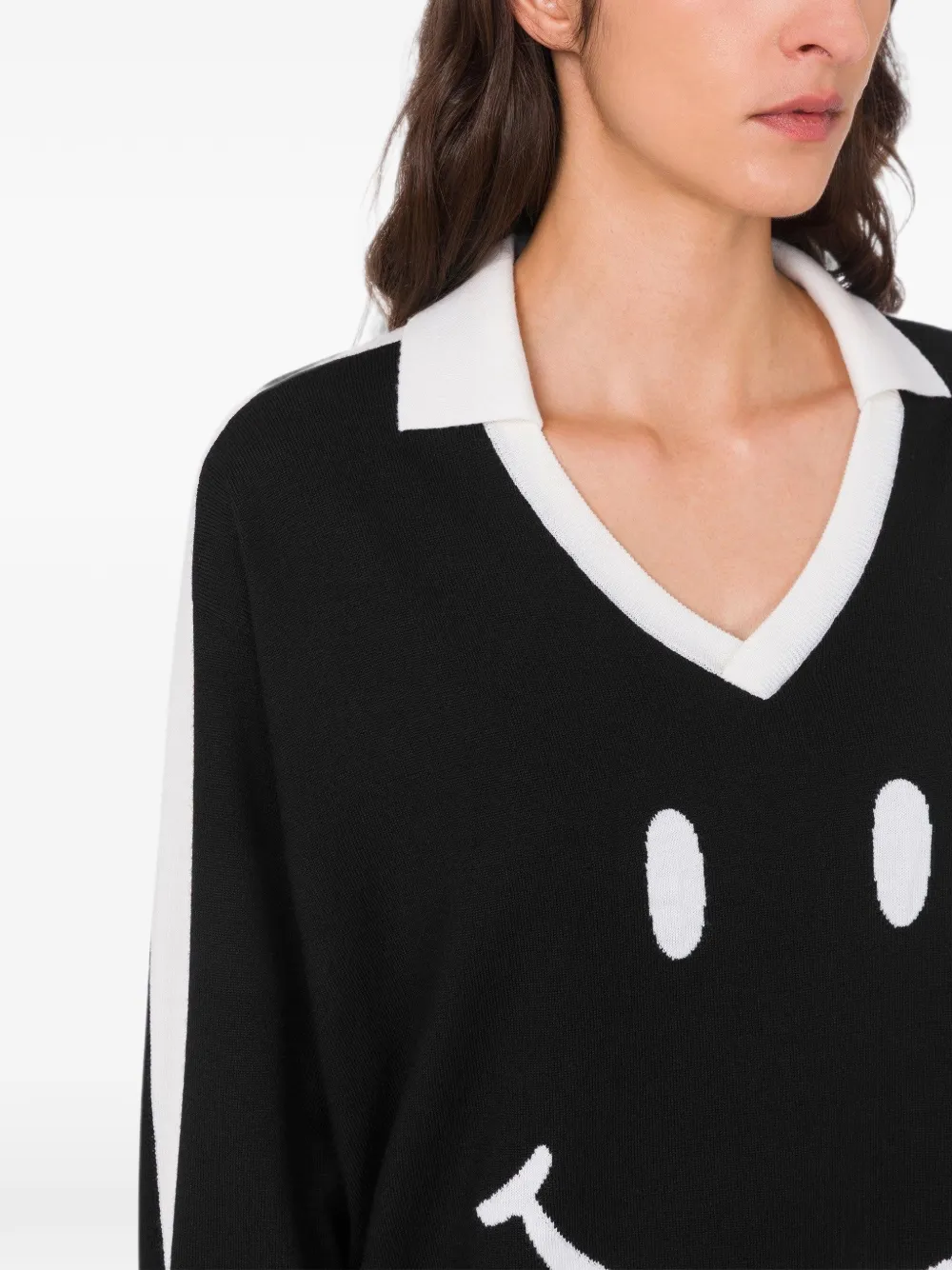 Moschino x Smiley intarsia trui Zwart