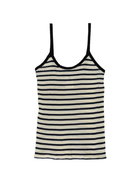 La Fetiche striped ribbed cami top
