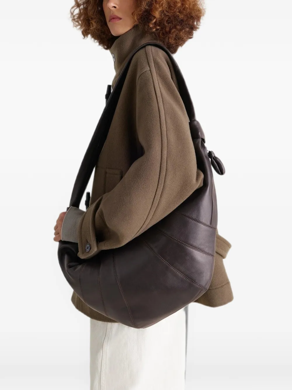LEMAIRE Croissant leren tas Bruin