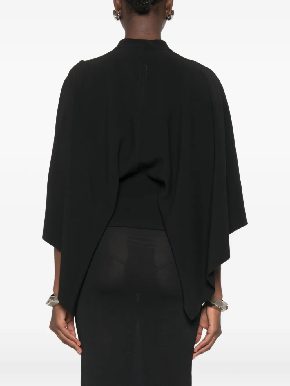 Rick Owens Blouse met geknoopte taille en V-hals Zwart