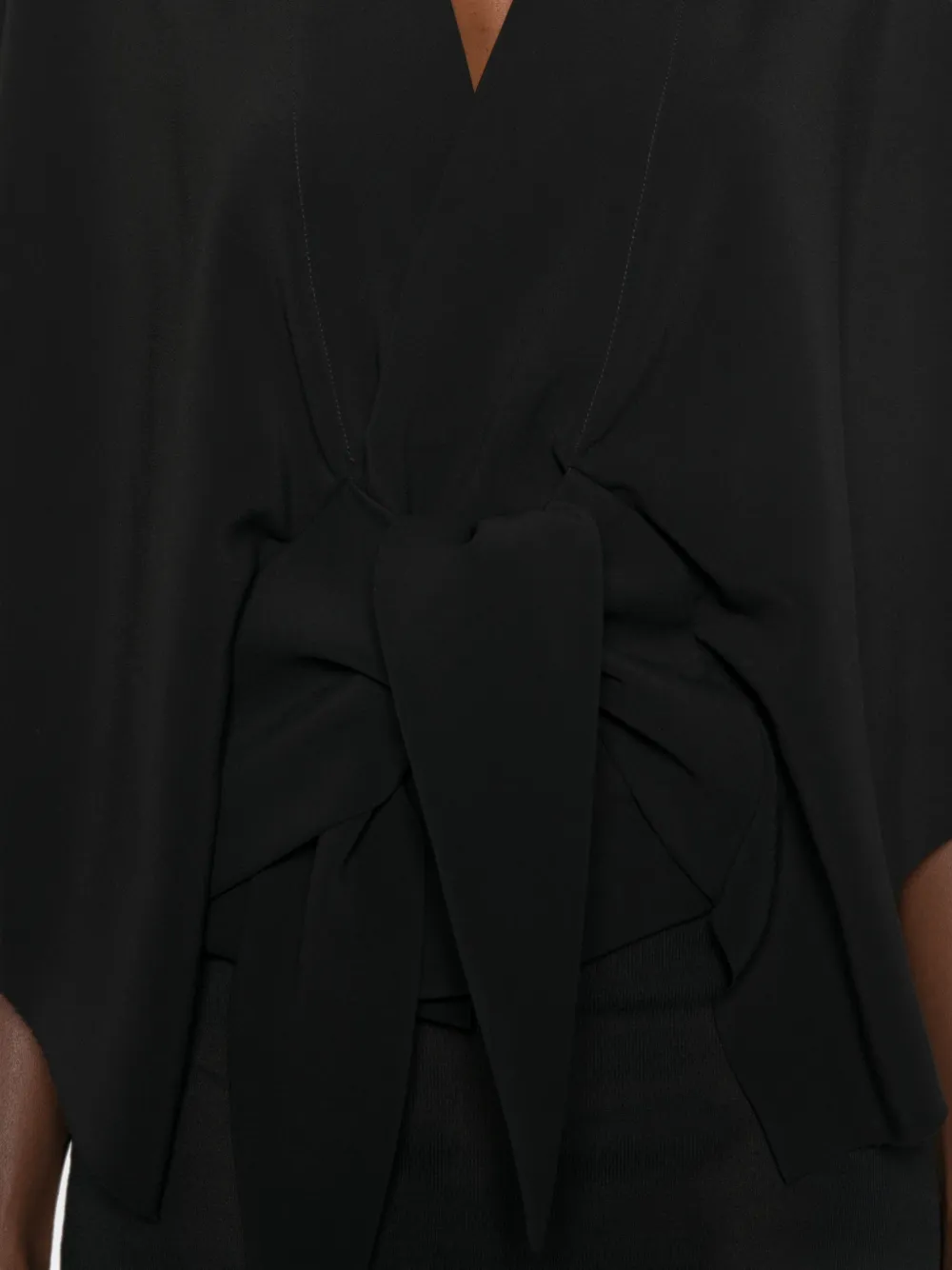 Rick Owens Blouse met geknoopte taille en V-hals Zwart