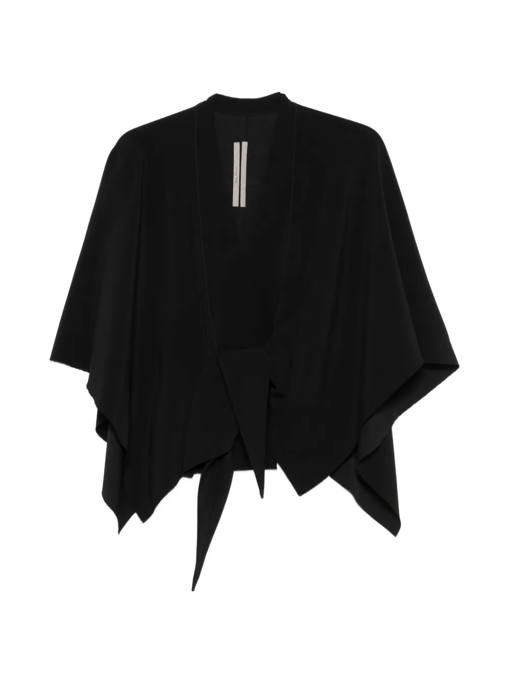 Rick Owens knotted-waist V-neck blouse - Nero
