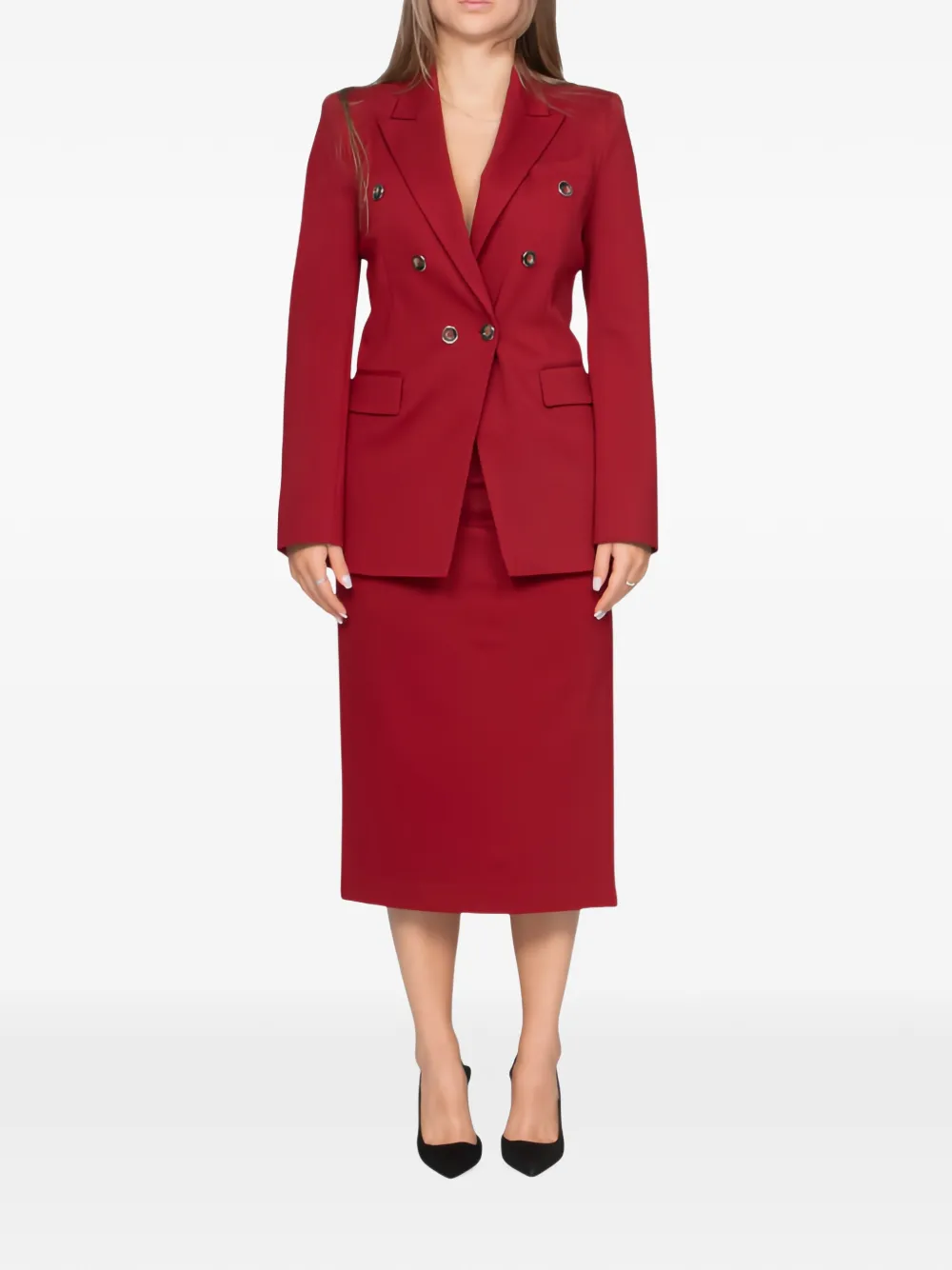 PINKO slim-fit double-breasted jacket Rood