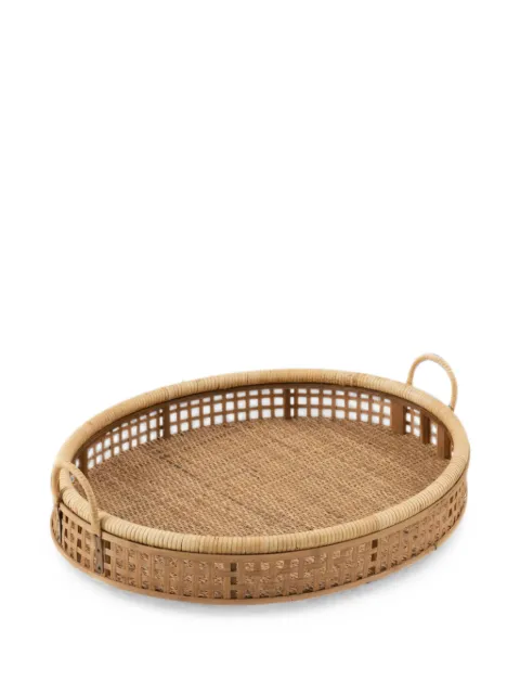 J-LINE woven-rattan tray