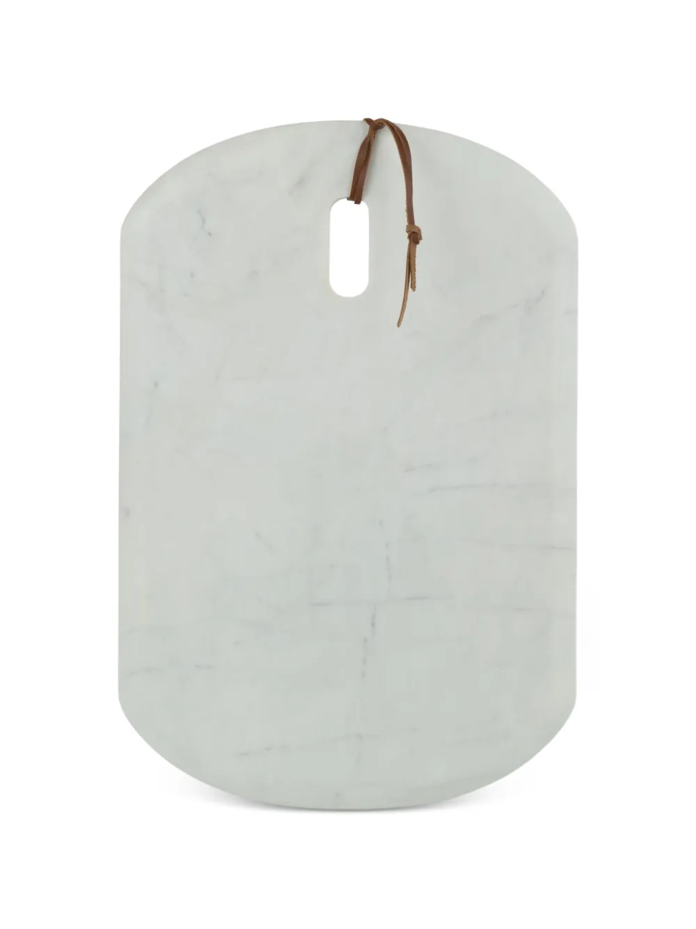 J-LINE marble leather-strap chopping board - Weiß