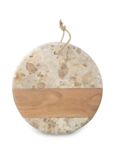 J-LINE marble wood-insert chopping board