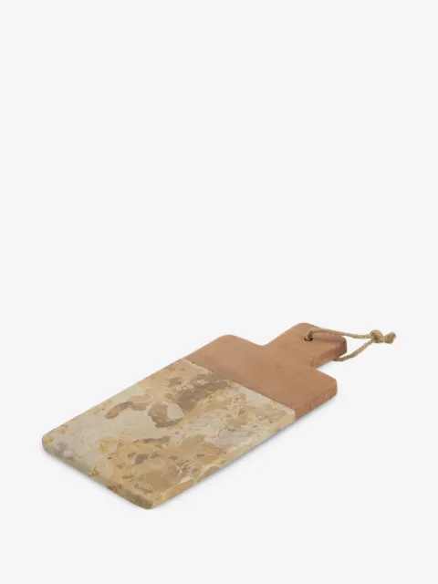 J-LINE marble wood-panelled serving board