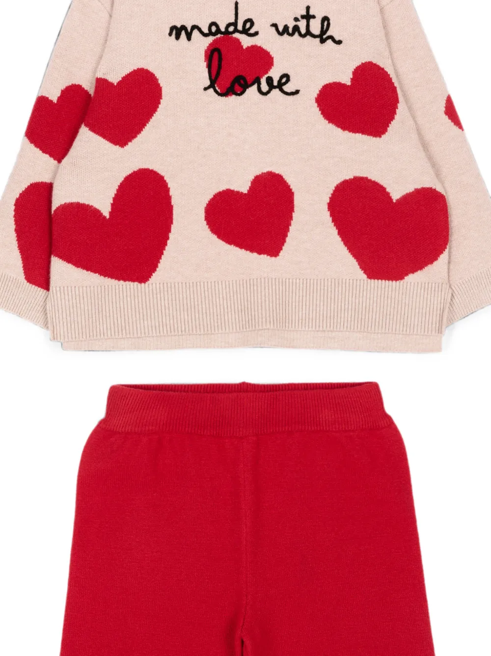 Mayoral Gebreid broekset met hart-intarsia Rood
