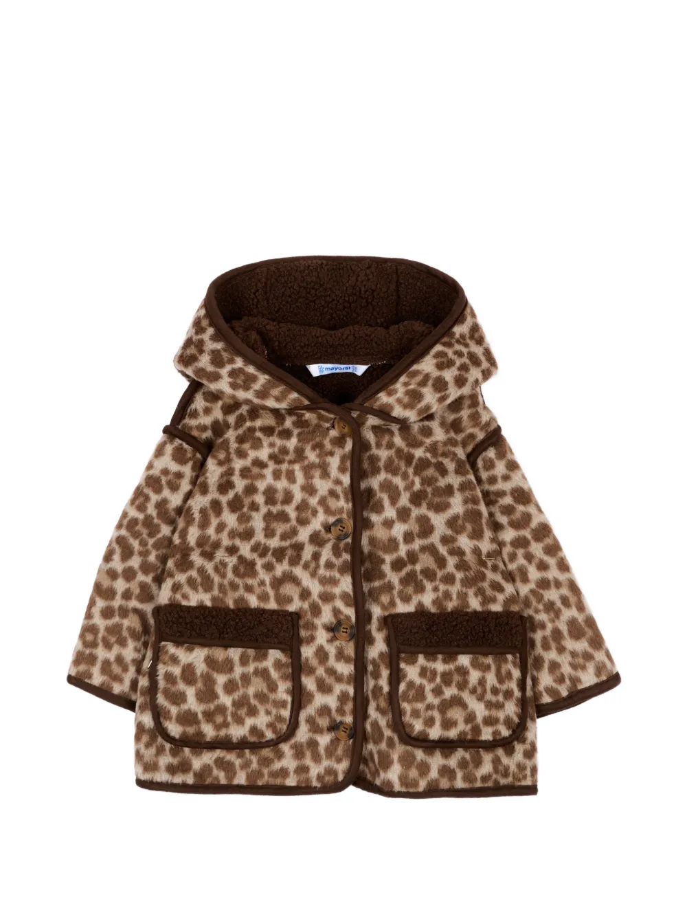 Mayoral Cappotto leopardato con cappuccio - Toni neutri