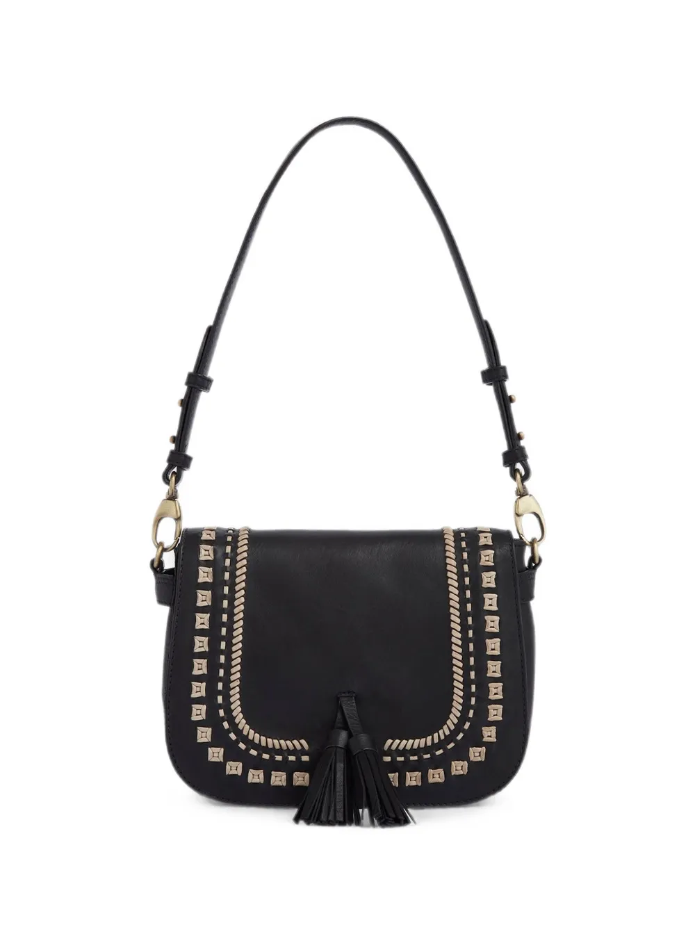 Osprey The Dakota stud-embellished tassel-detail shoulder bag - Black