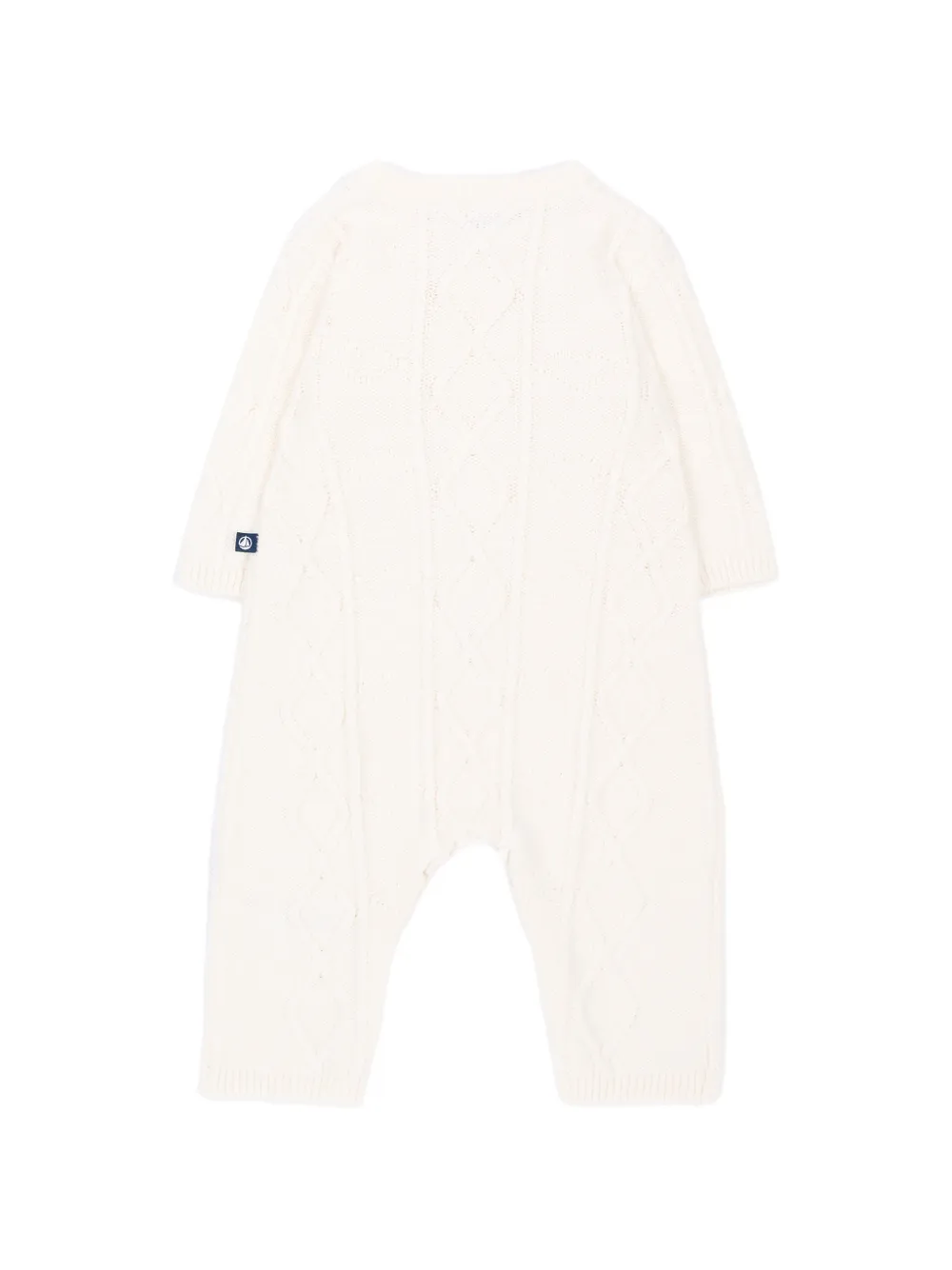 Petit Bateau Kabelgebreide romper met knopen Beige
