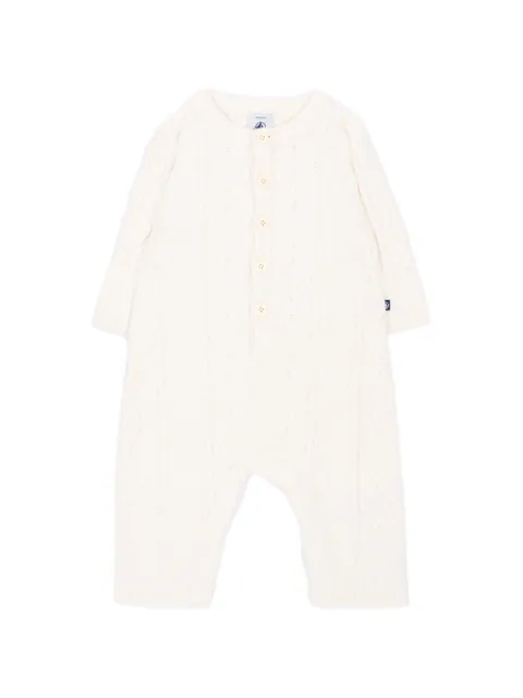 Petit Bateau pelele de punto de ochos con botones