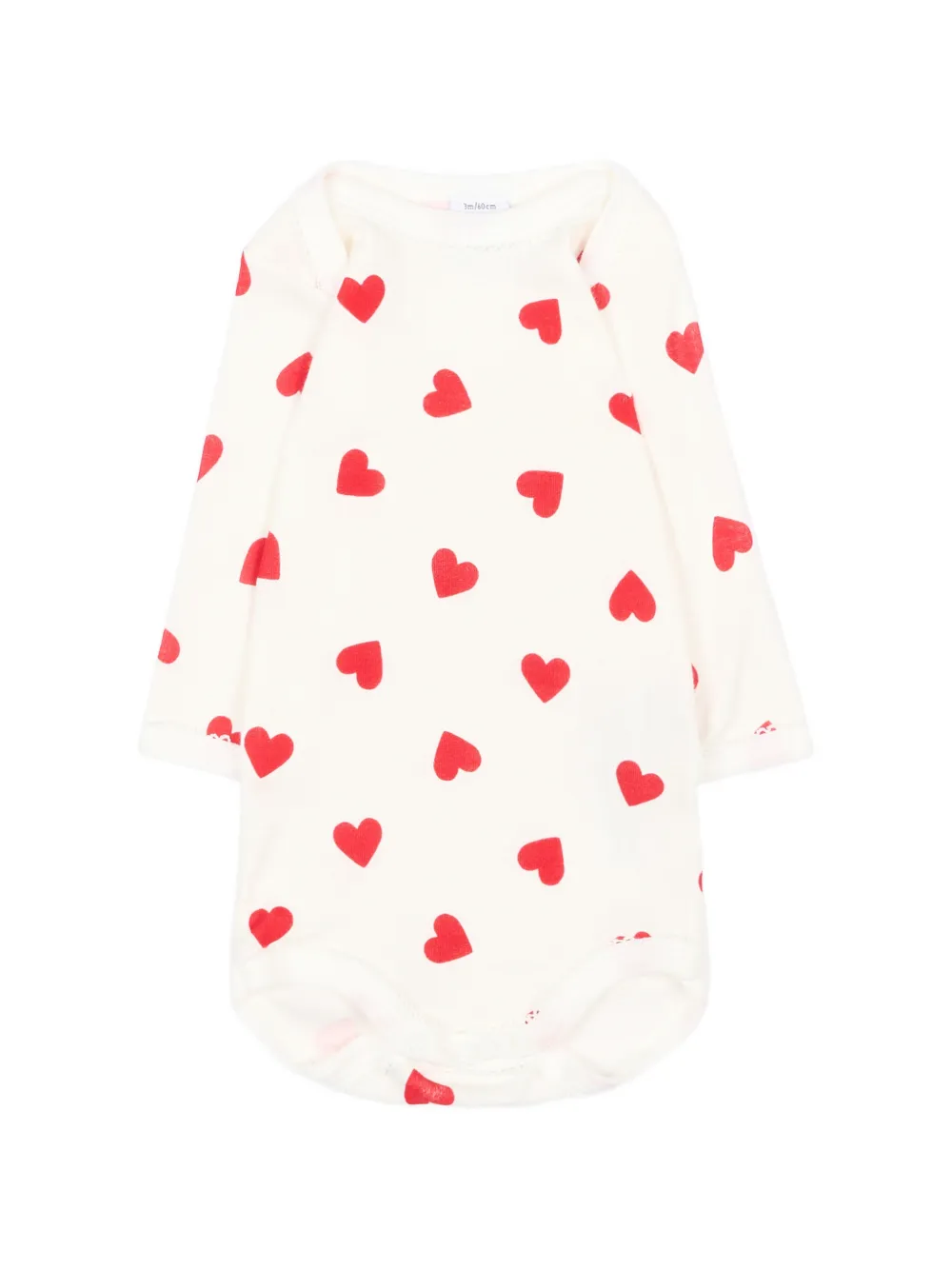 Petit Bateau Drie gestreepte rompers met hart-print Blauw