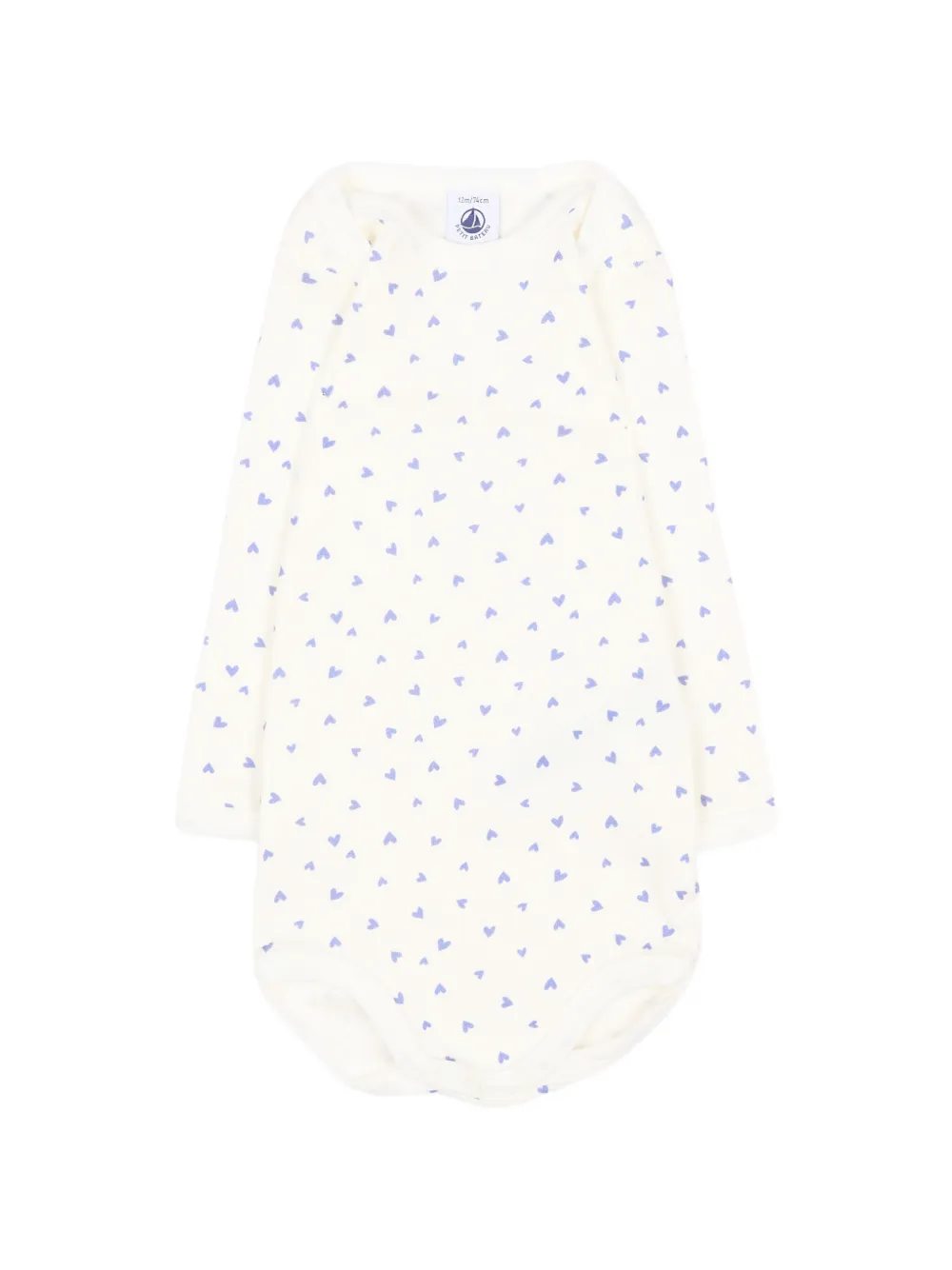 Petit Bateau heart-print bodysuits (set of three) - Blau