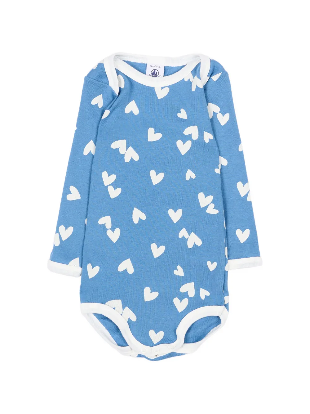 Petit Bateau Drie rompers met hartprint Blauw