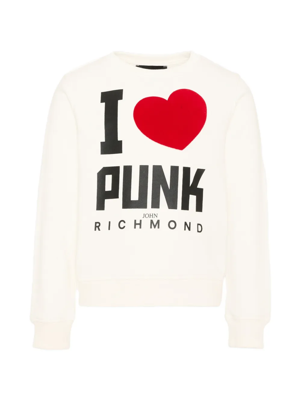 John Richmond Junior logo-print heart-motif sweater - Toni neutri