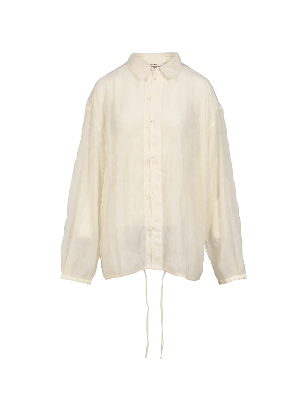 Glowny Coastal Textured Drawstring Shirt In Neutral