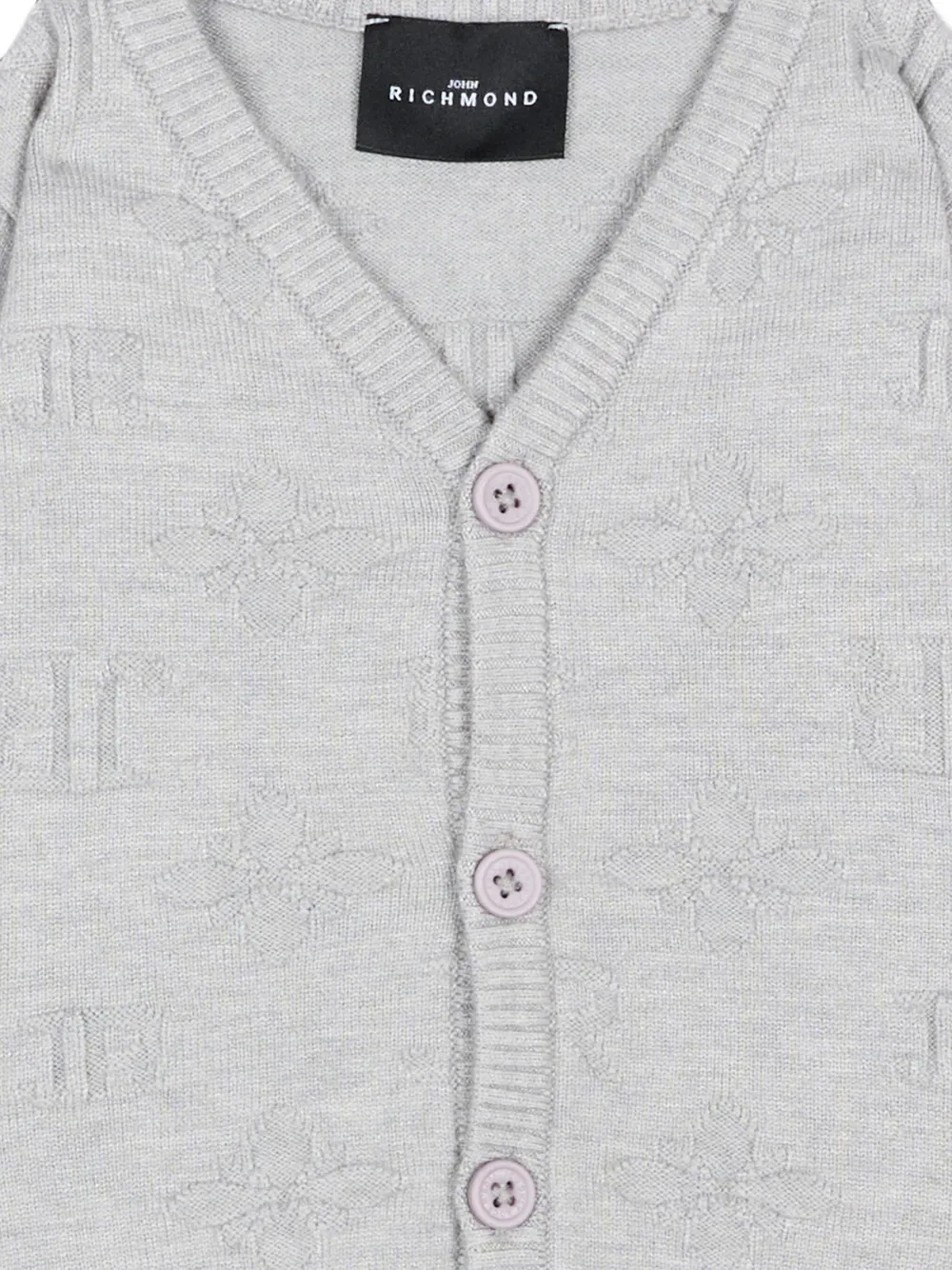 John Richmond Junior Vest met monogram-print en knoop Grijs