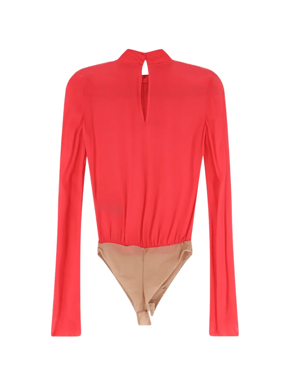 Elisabetta Franchi gold-tone hardware pleated bodysuit - Red