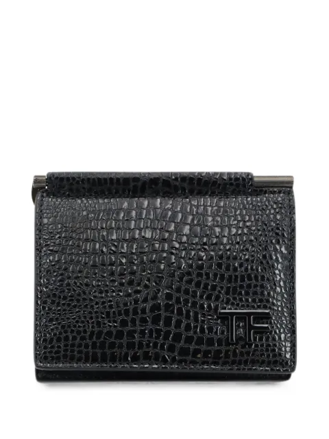 TOM FORD crocodile-effect TF monogram card holder