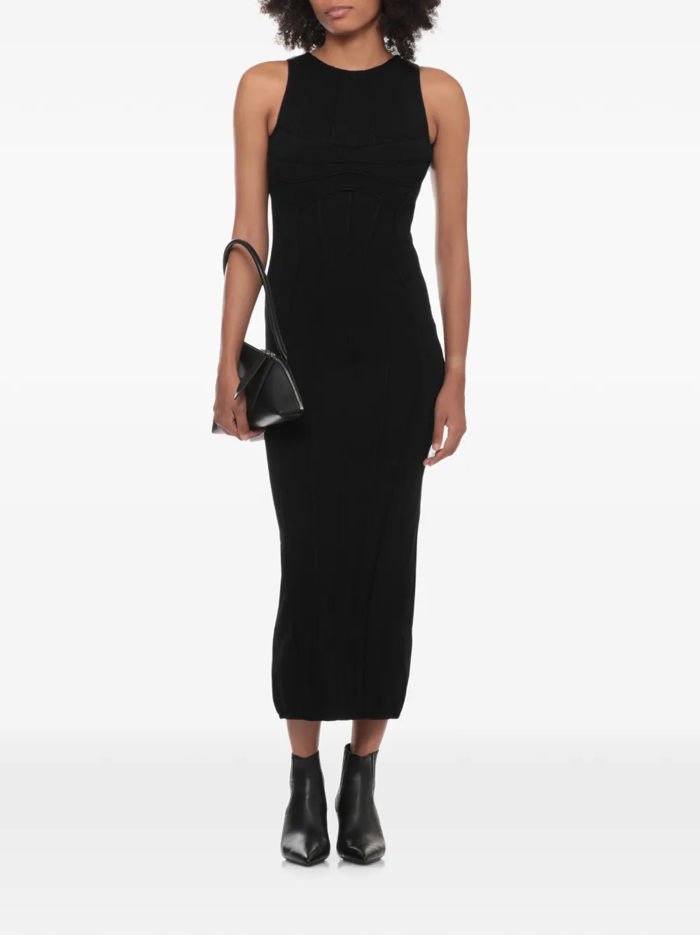 The Attico Zwarte midi-jurk