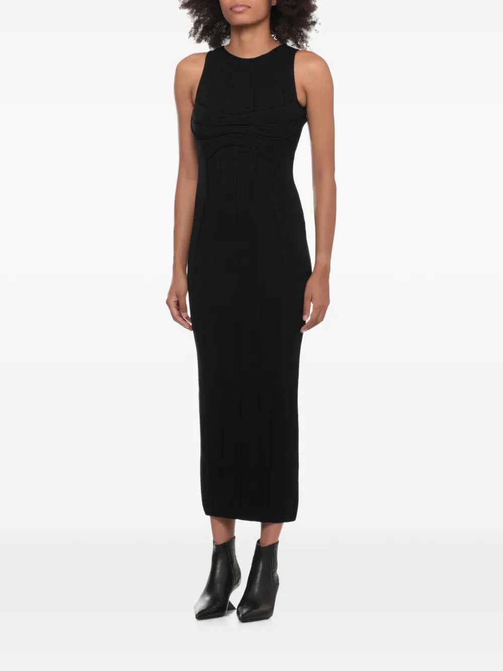 The Attico Zwarte midi-jurk