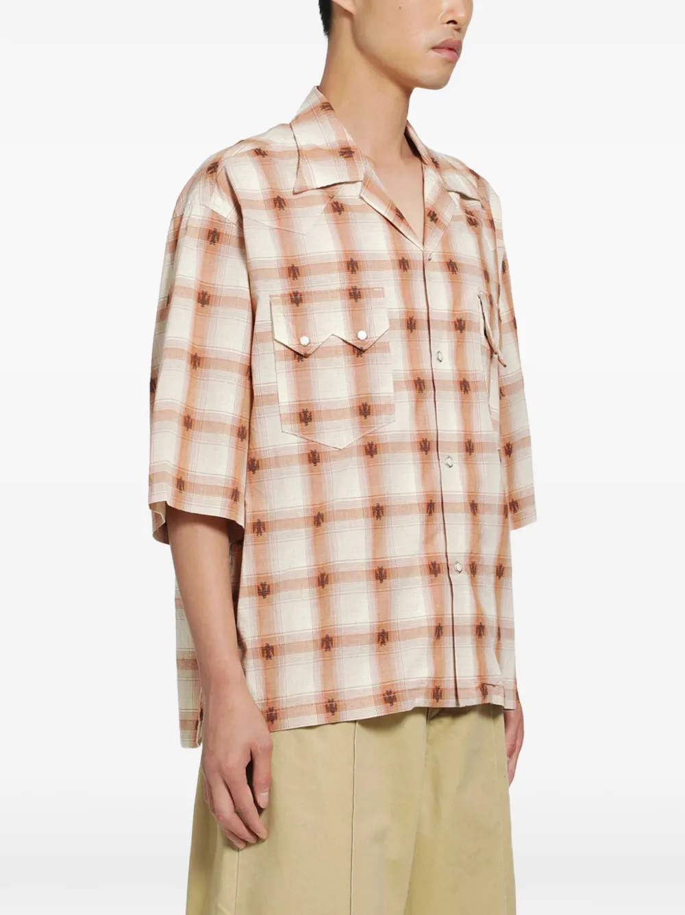 KAPITAL Thunderbird geruit overhemd Beige