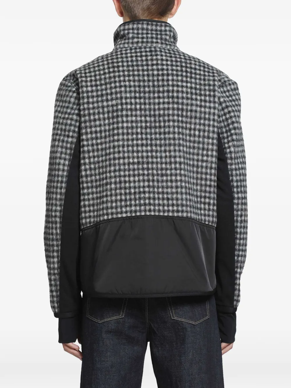 Moncler Grenoble Vichy zip-up sweatshirt Grijs