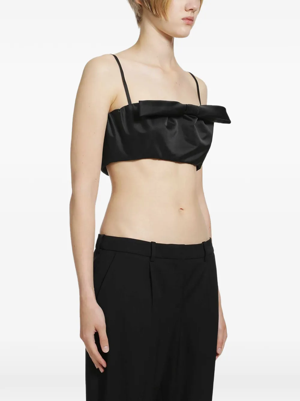 Givenchy Cropped blouse met strikdetail Zwart