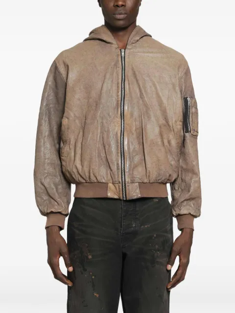 ALEXANDER DIGENOVA hooded leather bomber jacket