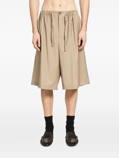 ROSE BURRITO virgin wool drawstring tailored shorts