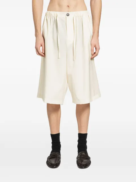 ROSE BURRITO virgin wool drawstring shorts